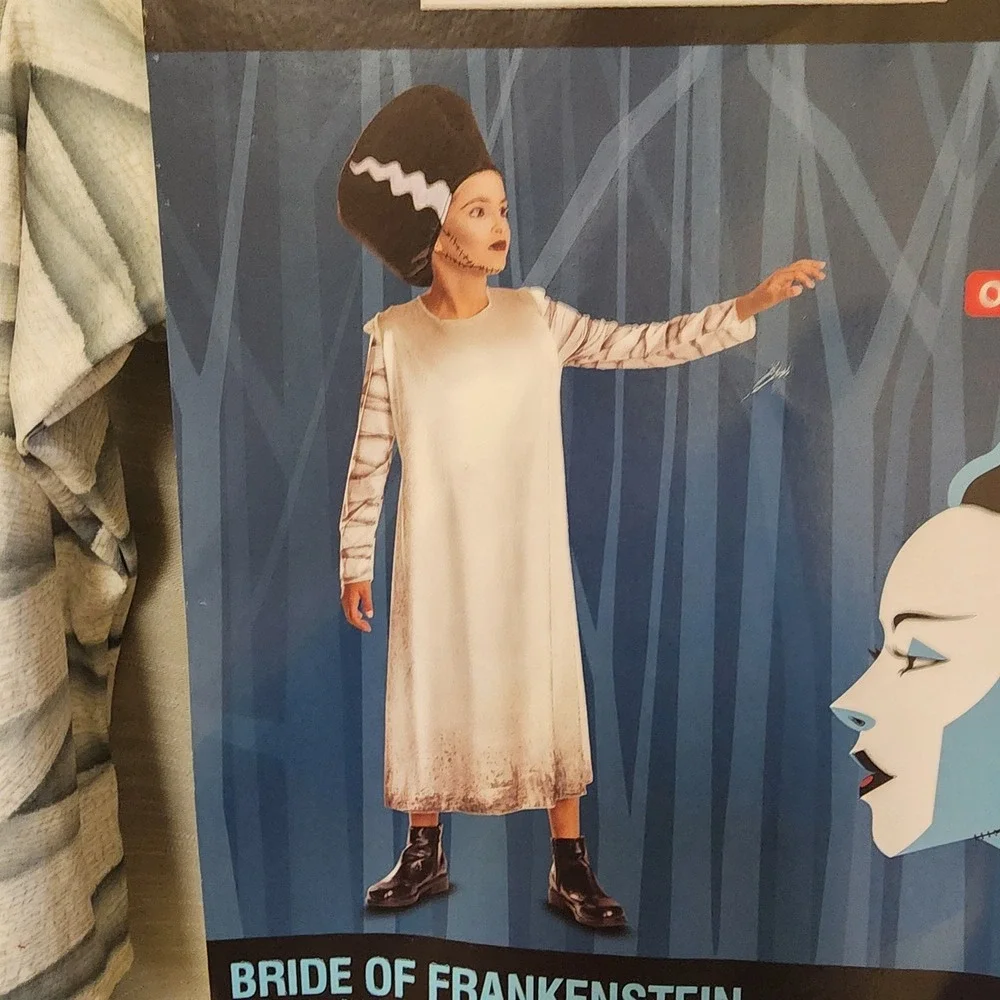 Universal Monsters Bride of Frankenstein Child Costume Disguise Size S 4-6X New